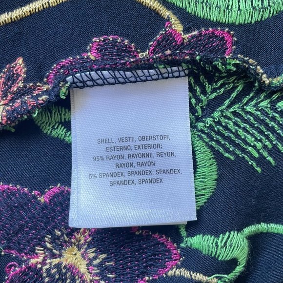 Anthropologie Floral Embroidered Blouse - Navy and Pink - Picture 4 of 6